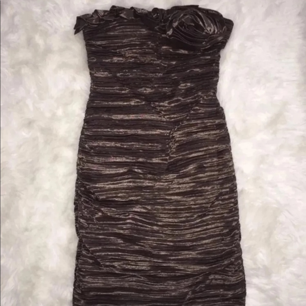 Chocolate Brown Shimmer Cocktail Dress